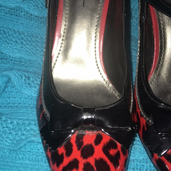 👠Paolo Corelli Red Leopard Print Heels D12 - Picture 3 of 4